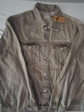 NWT Elevated Faith Men's Grey Denim Jacket Size XL